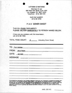 Correspondence, vol. I, 1991 Apr.-July (3 of 3)