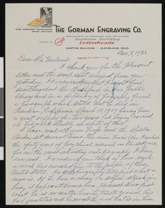 George C. Capron, letter, 1936-12-08, to Hamlin Garland