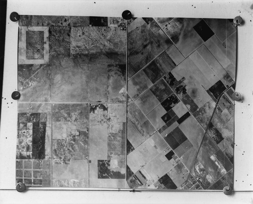 Aerial photograph of Irvine, California, showing Albert Michelson's speed of light experiment tube