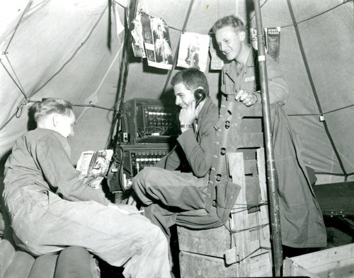 Soldiers manning a communications station