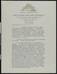 Robert Underwood Johnson, letter, 1932-04-26, to Hamlin Garland
