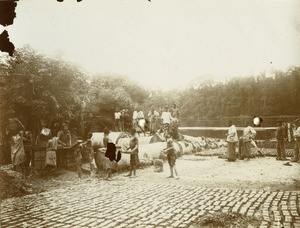 Bricks' making, in Lambarene, Gabon