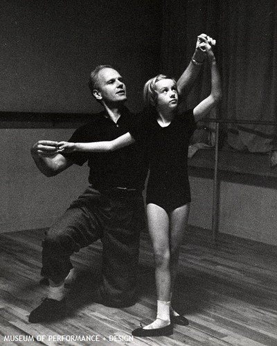 Lew Christensen with a young ballet student
