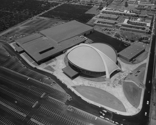 Aerial View of the Anaheim Convention Center. [graphic]