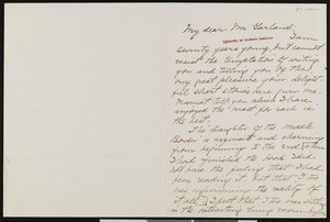 Anna Sharpe Hanna, letter, 1922-02-13, to Hamlin Garland