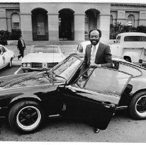 Willie Brown with his Porsche he wanted to sell in 1976