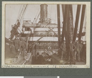 Troops on board the SS Marathon, Cape Town, South Africa, 19-20 June 1917