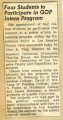 Clipping titled "Four Students to Participate in GOP Intern Program"