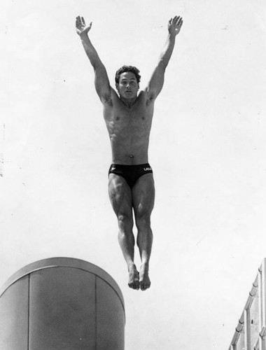 Louganis competing, 1984 Olympics