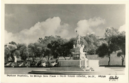 Neptune Fountain in Malaga Cove Plaza - Palos Verdes Estates, Calif