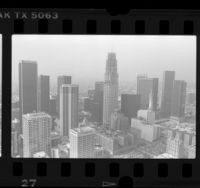 Cityscape with construction of Library Tower [US Bank Tower], Los Angeles, Calif., 1989