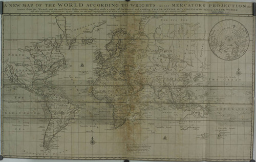A new map of the world according to Wright's alias Mercator's projection &c