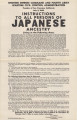 State of California, [Instructions to all persons of Japanese ancestry living in the following area:] Inyo county and east Tulare and Kern counties
