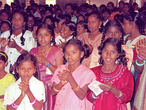 Arcot District, South India. Students at Siloam Girl's Boarding School, Tirukoilur