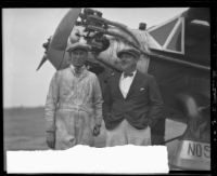 Edward Schlee and William Brock with the Bellanca monoplane "Rosemarie," San Diego, 1928