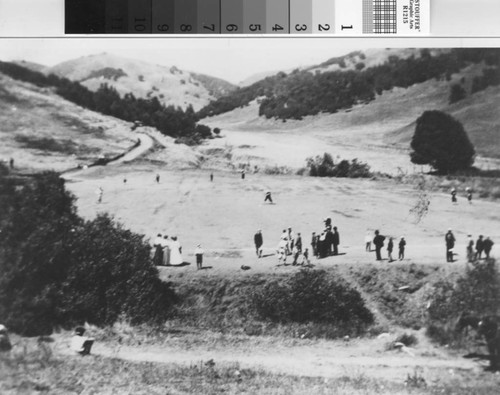 Ball game along side of road to Warner Canyon in the Boyle Park area
