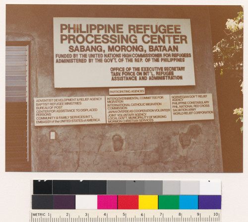 Philippine refugee processing center sign