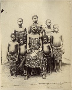 A negro woman from Cameroon with children (Christians)