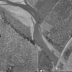 Dry Creek and orchards near Skinner Road--aerial views