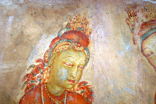 Sigiriya paintings on rock depression: Cave 1