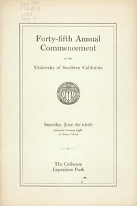 Commencement program, USC (45th: 1928: Coliseum)