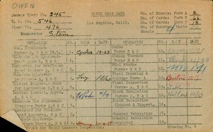 WPA block face card for household census (block 476) in Los Angeles County