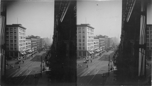 2nd Ave. Looking South. L.C. Smith Bldg. in distance, Seattle, Wash