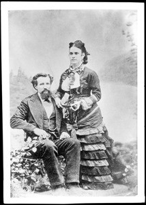 Portrait of Aaron Winters and his wife Rosie, discoverers of borax in Death Valley, ca.1880