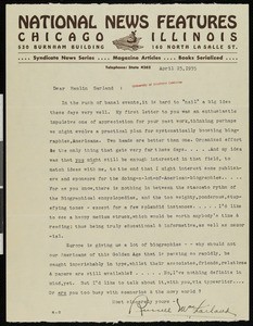 Russell MacFarland, letter, 1935-04-23, to Hamlin Garland