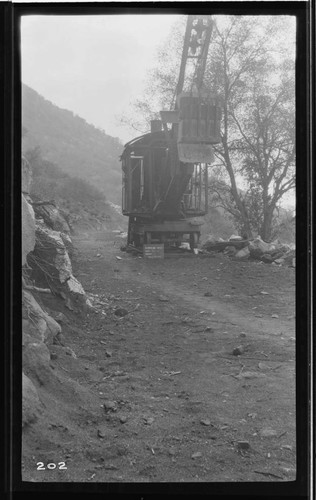 A steam shovel at the site of Kaweah #3 Hydro Plant