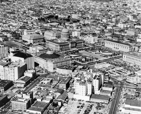 [Aerial view of the Civic Center]