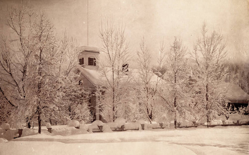 Plumas County Courthouse in Snow
