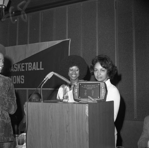 Award presentation, Los Angeles, 1973