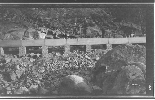A side view of the Middle Fork conduit at Kaweah #3 Hydro Plant while under construction