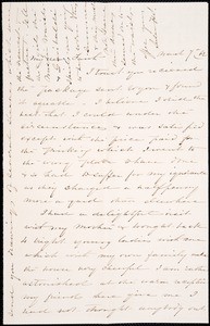 Benjamin Silliman, Sr., letter, 1862 Mar. 7, to Faith W. Hubbard (née Silliman)