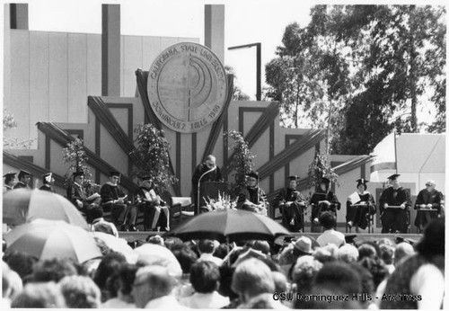 President Gerth speaking at 1979 graduation