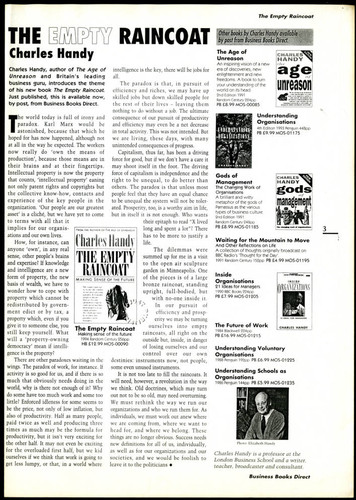 Charles Handy article on The Empty Raincoat