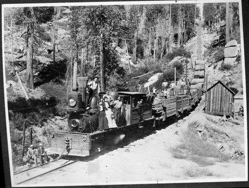 Converse Basin, Logging, Sequoia Railroad, Sanger Lumber company, Shay Engine south side of Hoist Ridge