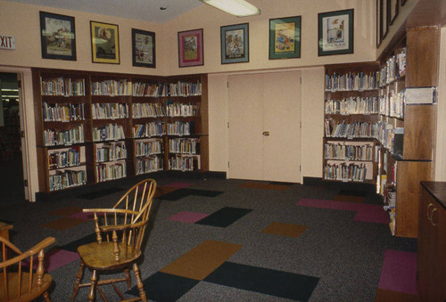 Children's Room in the Main Library, 1343 Sixth Street in Santa Monica showing the 1999 interim remodel designed by Architects Hardy Holzman Pfeiffer