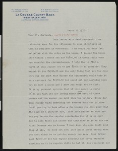 George W. Dudley, letter, 1916-03-03, to Hamlin Garland