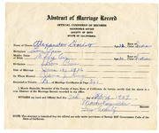 1949 Abstract of Marriage License for Alexander Hackett and Effie Cox Hackett, Parents of Irene Button