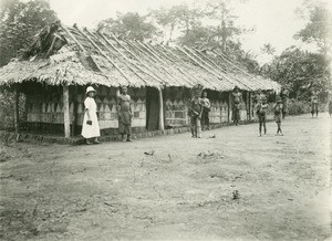 Mrs Galley with african people, in Ovan, Gabon
