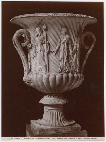 Pe. Ia. No. 11186. Napoli - Museo Nazionale. Vaso a campana con Proserpina e Bacco. (Scultura Antica.)