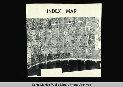 Index map for the City of Santa Monica aerial view flown on April 1, 1950 by Pacific Air Industries