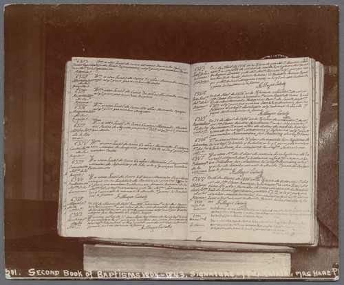 Mission Santa Clara Book of Baptisms 1804-1843, ca. 1900