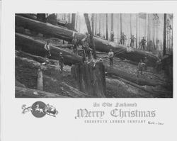 Christmas greeting photo of Chenoweth lumber Company, about 1900