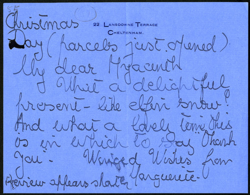 Lady Margaret Sackville letter to Dallas Kenmare, 1949 December 25