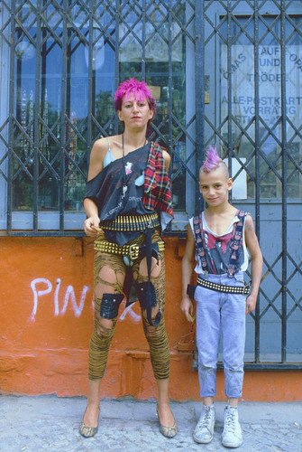 Punk mother and son
