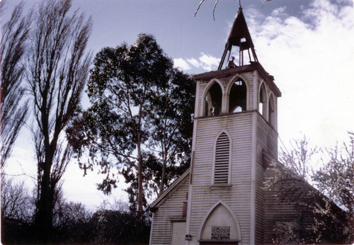 St. Raymond's Church restoration of the bell tower (1977), photograph