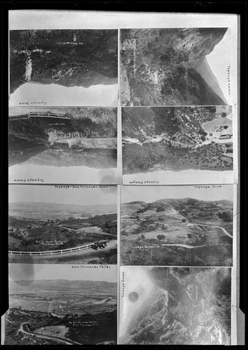 Eight photographs of Topanga Canyon, Topanga, circa 1923-1928
